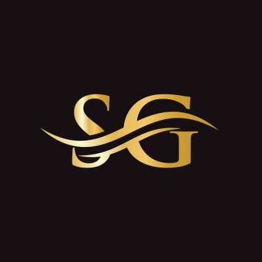 SG Mektup Bağlantılı Logo iş ve şirket kimliği için. İlk Harf SG Logo Vektör Şablonu.