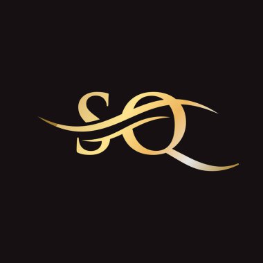 SQ logo tasarımı. İlk SQ harfi logo tasarımı.