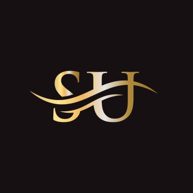 SU iş ve şirket kimliği için Logo 'yu bağladı. Yaratıcı Harf SU Logo Vektörü