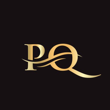 PQ logosu. Monogram harfli PQ logo tasarım Vektörü. Modern modayla PQ harfi logo tasarımı.