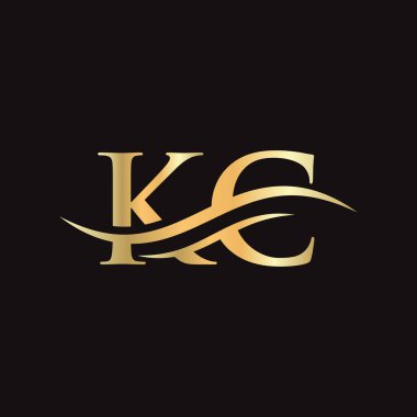 KC logo tasarımı. Su dalgası konseptli Premium Harf KC Logo Tasarımı.