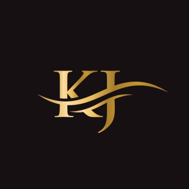 İş ve şirket kimliği için modern KJ Logo Tasarımı. Lüks konseptli yaratıcı KJ harfi.