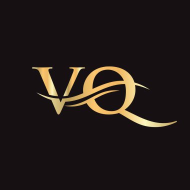 İş ve şirket kimliği için VQ Logo 'yu bağladı. Yaratıcı Harf VQ Logo Vektörü