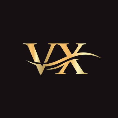 VX harfi logosu. İlk VX harfli iş logosu tasarım vektörü şablonu