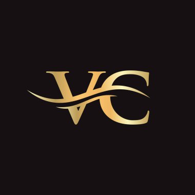 VC Logo 'yu iş ve şirket kimliği için bağladı. Yaratıcı Harf VC Logo Vektörü