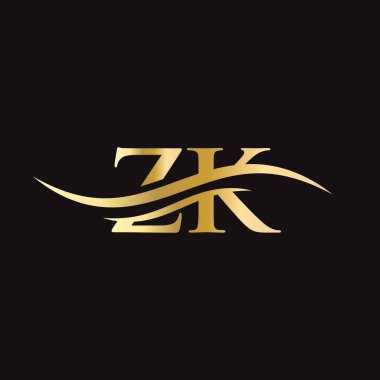 Lüks konseptli yaratıcı ZK harfi. İş ve şirket kimliği için modern ZK Logo Tasarımı.