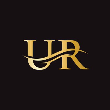 İş ve şirket kimliği için Swoosh Letter UR Logo Tasarımı. Modern modayla Su Dalgası UR Logosu
