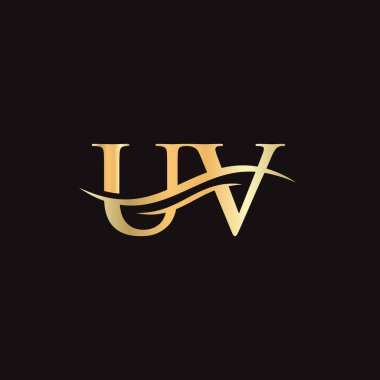 İş ve şirket kimliği için modern UV Logo Tasarımı. Lüks konseptli yaratıcı UV harfi.
