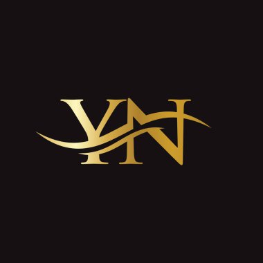 İlk bağlı harf YN logo tasarımı. Modern modaya uygun YN logo tasarım vektörü