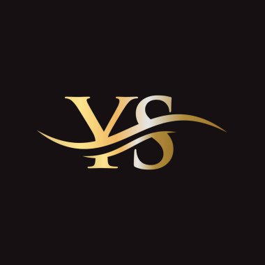YS harfi logosu. YS başlangıç harfi iş logosu tasarım vektör şablonu