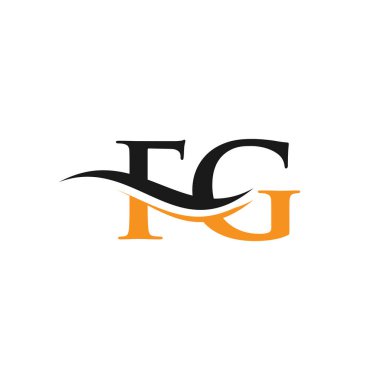 Su Dalgası FG Logo Vektörü. Swoosh Mektup FG Logo Tasarımı İş ve şirket kimliği.