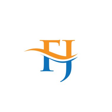 İlk bağlı harf FJ logo tasarımı. Modern modayla modern harf FJ logo tasarım vektörü