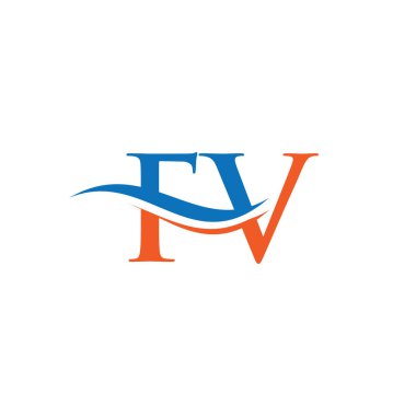 Lüks konseptli yaratıcı bir FV mektubu. İş ve şirket kimliği için modern FV Logo Tasarımı.