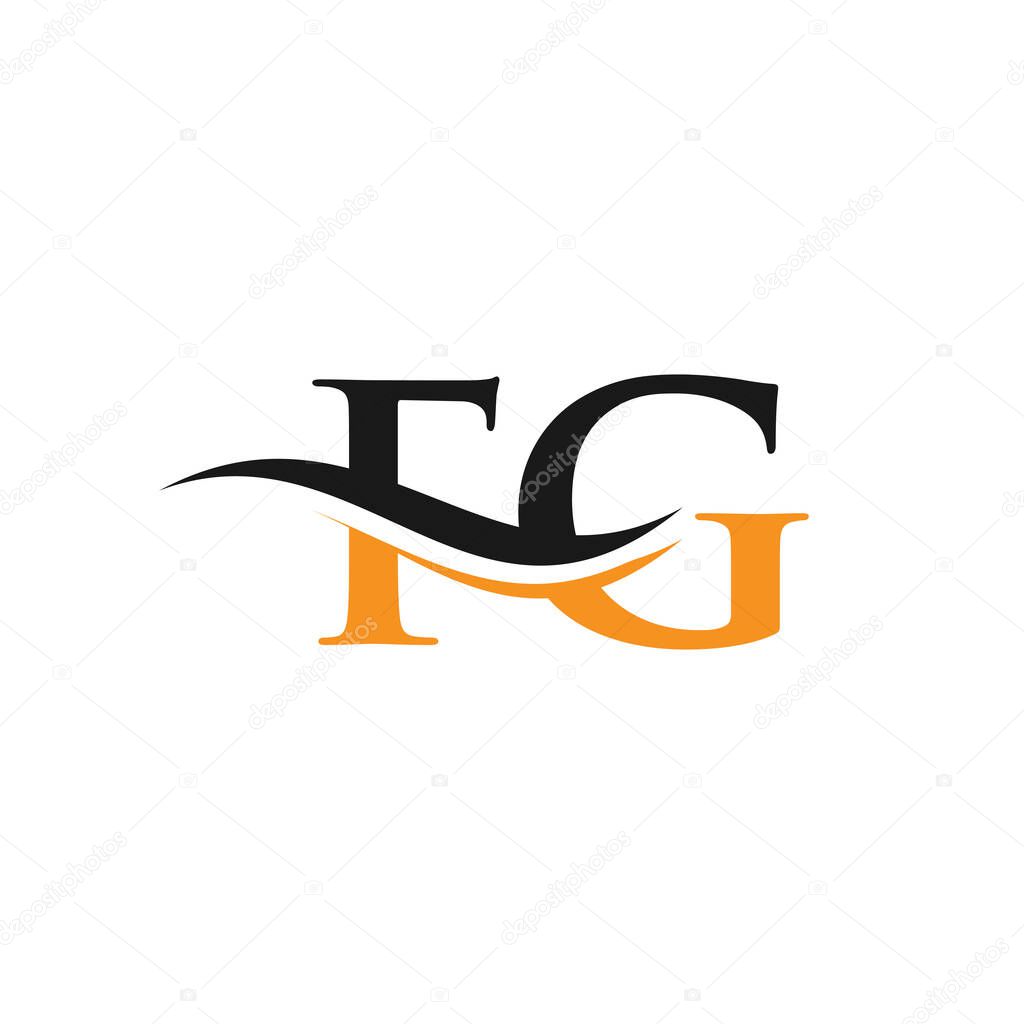 Water Wave FG Logo Vector. Swoosh Letter FG Logo Design for business and company identity.