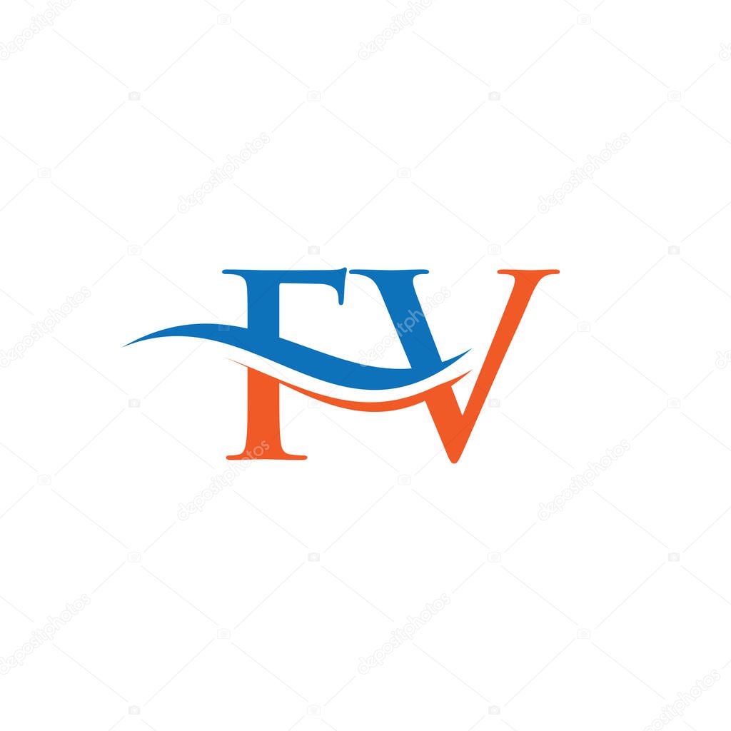 Creative FV letter with luxury concept. Modern FV Logo Design for business and company identity.