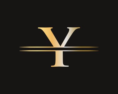 Y Logosu tasarım vektörü. Y harfi logo tasarımı