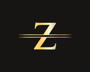 Lüks konseptli yaratıcı Z harfi. İş ve şirket kimliği için modern Z Logosu Tasarımı. Z logo tasarımı