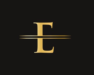 E logo tasarımı. İlk E harfi logo tasarımı.