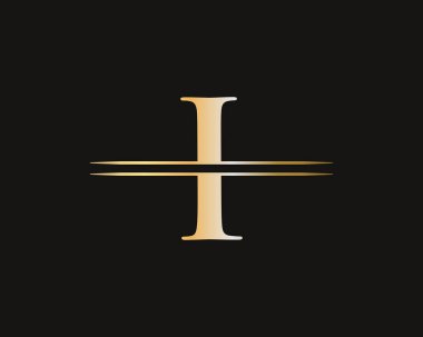 Lüks markalaşma için modern logoti. İlk I harfi iş logosu tasarım vektörü