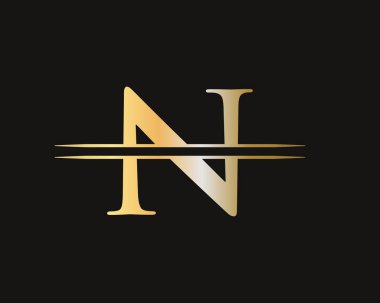 İş ve şirket kimliği için N Logosu Tasarımı. Lüks konseptli yaratıcı N harfi