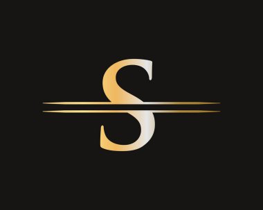 S logosu tasarımı. Baş harfi Altın S harfi logo tasarımı. S logosu tasarımı, yaratıcı ve modern trend