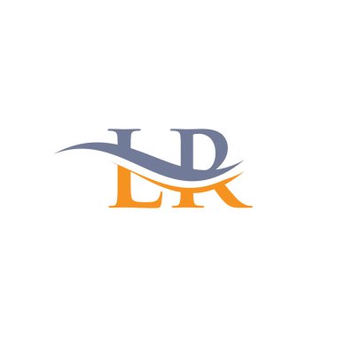 İş ve şirket kimliği için Swoosh Letter LR Logo Tasarımı. Modern modayla Su Dalgası LR logosu