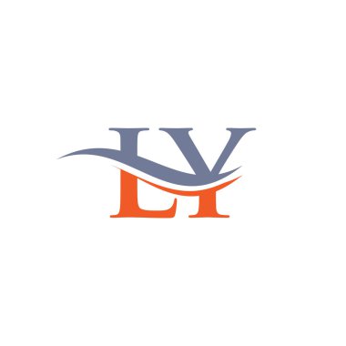 Başlangıçta LY harfli iş logosu tasarım vektör şablonu minimal ve modern modayla.