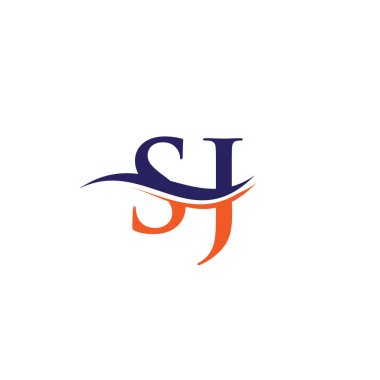 İlk bağlı harf SJ logo tasarımı. Modern modaya uygun SJ logo tasarım vektörü