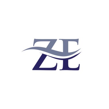 İş ve şirket kimliği için Swoosh Mektup ZE Logo Tasarımı. Modern modayla Su Dalgası ZE Logosu