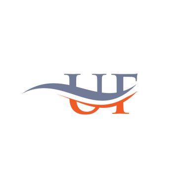UF Mektup Bağlantılı Logo iş ve şirket kimliği için. İlk Harf UF Logo Vektör Şablonu.