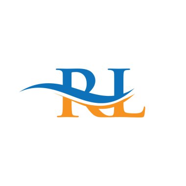 Su Dalgası Logo Vektörü. Swoosh Letter RL Logo Tasarımı İş ve şirket kimliği.