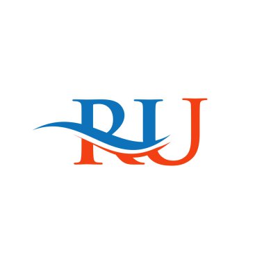 Monogram harfi RU logo tasarımı Vektörü. Modern modaya uygun RU harf logosu tasarımı. RU logosu