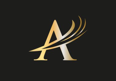 Minimal A logosu tasarımı, modern modaya uygun bir harf logosu. Lüks A logo tasarım vektörü