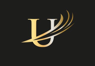 İş ve şirket kimliği için Modern U Logosu Tasarımı. Lüks konseptli yaratıcı U harfi