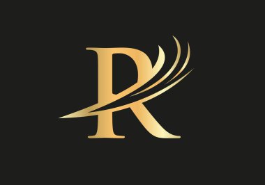 R Eşsiz, yaratıcı ve modern logo. R harfi logosu. Modern R Logo Harf Tasarım Şablonu