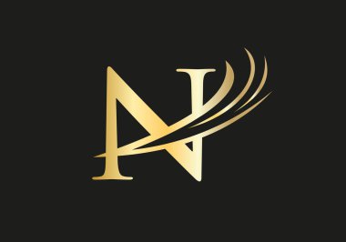 Yaratıcı N logosu tasarımı, N harfi logosu ve modern trend. N modern logo vektörü