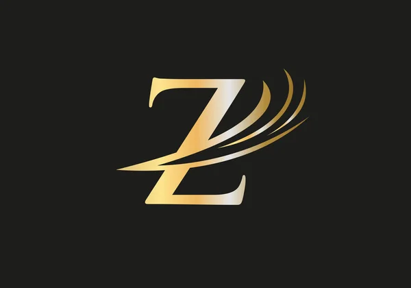 Zロゴビジネスや企業のアイデンティティのためのデザイン ラグジュアリーなコンセプトのクリエイティブZ文字 — ストックベクタ