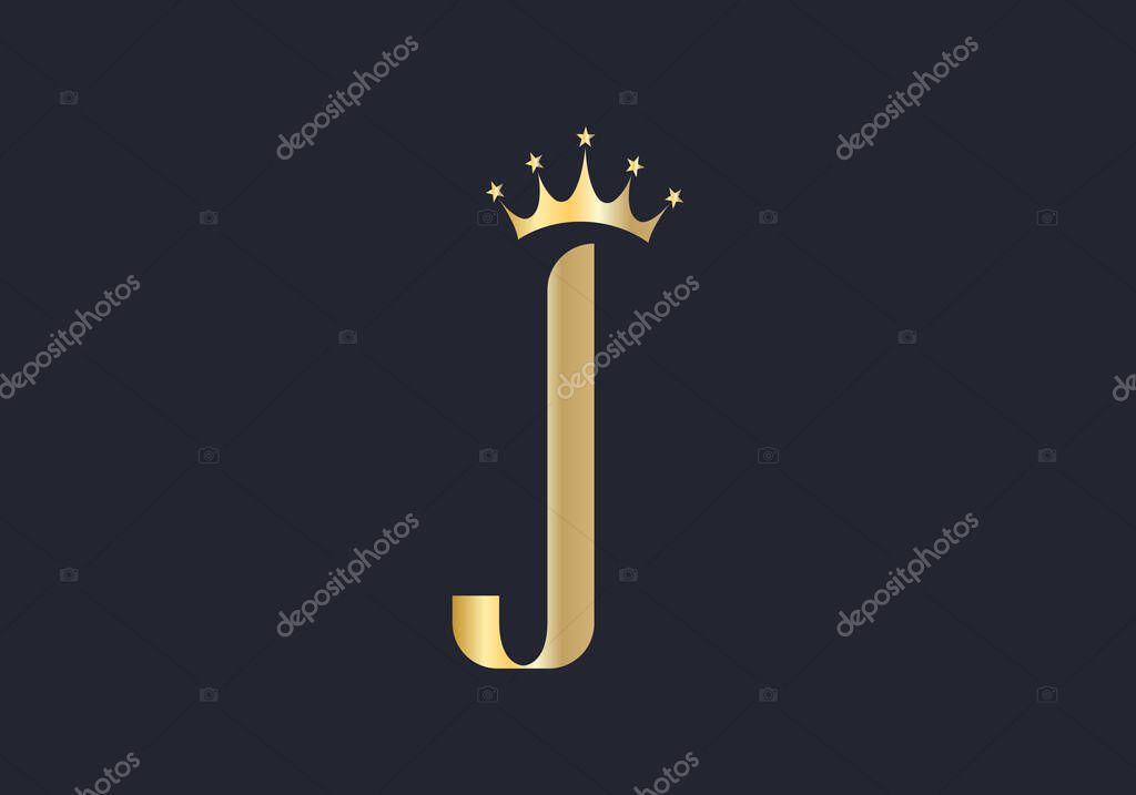 J logo with crown. Crown With J letter and luxury  concept