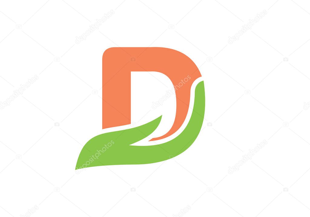 D letter logo with hand concept. D logo design