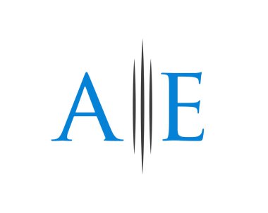 AE monogram, AE logosu, AE logosu şirket, hukuk, lüks, şirket simgesi ve şirket kimliği için harf.