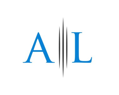 AL logosu, AL monogramı, şirket, hukuk, lüks, şirket işareti ve iş kimliği için ilk AL logosu.