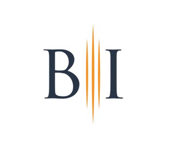Harf BI logosu, BI monogramı şirket, hukuk, lüks, şirket imzası ve iş kimliği için ilk BI logosu.