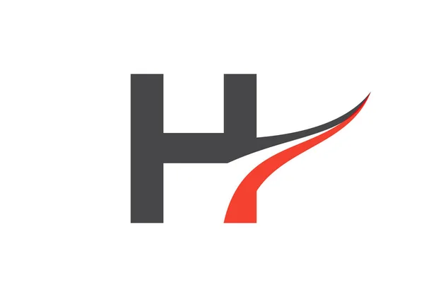 初始H字母标识向量模板 Swoosh字母H标志设计 — 图库矢量图片
