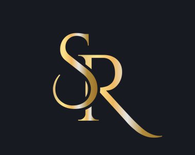 Initial Gold SR letter logo design. RS logo design with creative and luxury concept