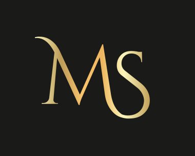 MS logo design. Initial Gold SM letter logo design with luxury concept