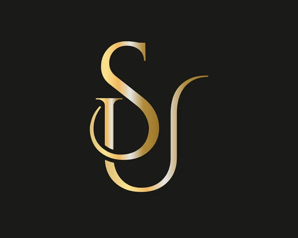 Logo Design Initial Gold Letter Logo Design Luxury Concept — Stok Vektör