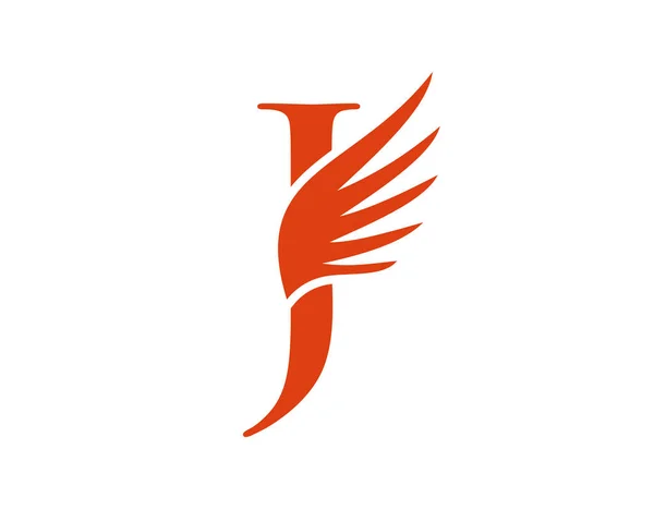 Wing Logotyp Med Bokstav Koncept Bokstäver Logotyp Med Vinge — Stock vektor