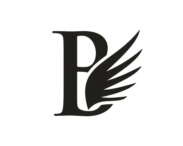 Λογότυπο Πτέρυγας Κεφαλαία Γράμματα Λογότυπο Γραμμάτων Πτέρυγα — Διανυσματικό Αρχείο
