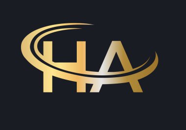 Baş harfleri HA logosu. HA harf logo tasarım vektör şablonu