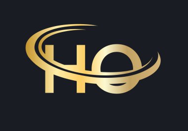 İlk HO logosu. HO harf logo tasarım vektör şablonu